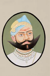 Peinture miniature de Maharaja Sajjan Singh 1874