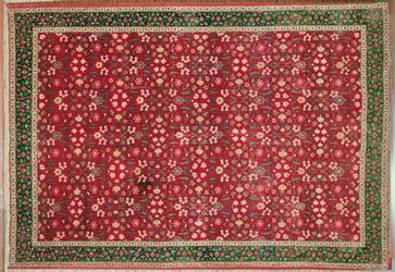 Tapis moghol avec un motif de fleurs et de treillis, nord de l