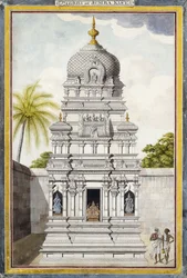Partie du temple de Jambukeshvara, Srirangam, Tamil Nadu, vers 1800
