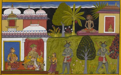 Praheti devient ascète tandis que Heti épouse Bhayā et a un fils, Vidyutkeśa.