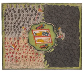 Rama et Lakshmana avec les armées de singes et d
