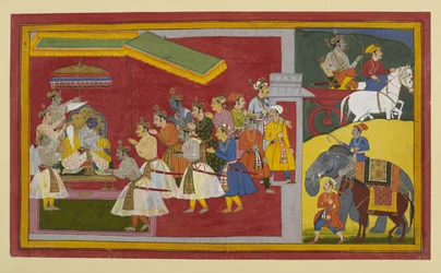 Rāma fait ses adieux à ses alliés au début de son règne d