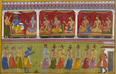 Rāma salue sept sages qui louent sa victoire et racontent les origines de Rāvaṇa.