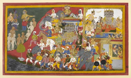 Rāvaṇa se prépare à la bataille ; Rāma consulte Vibhīṣaṇa sur les commandants ennemis.