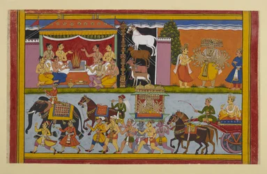 Rāvaṇa visite Nikumbhila où Meghanāda accomplit des sacrifices pour le pouvoir de l