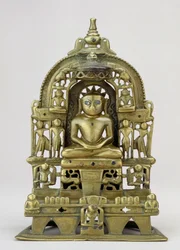 Image assise du Tirthankara Jain Kuntanatha, Vasantagarh, Rajasthan du Sud, 1476