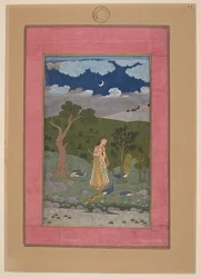 Sorath Ragini, Inde, Hyderabad, vers 1760 ; Johnson Album 37, no 24 (encre, couleurs et or sur papier)