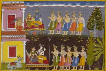 Les dieux demandent à Śiva de détruire les rākṣasas ; il les dirige vers Viṣṇu, qui accepte.