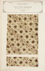 Échantillon de mousseline épaissement brodée de Madras, de The Collection of the Textile Manufacturers of India, par John Forbes Watson, publié en 1866