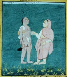 Deux Jains Digambara, mendiants religieux, Udaipur, vers 1810-20