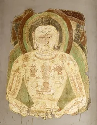 Bouddha Vairochana, de Balawaste, VIIe-VIIIe siècle (peinture murale)