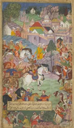 Vol.1 fol.20 Dasaratha se dirige vers Angada pour inviter Rsyasrnga chez lui