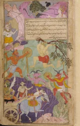 Hanuman et les singes attaquent les démons, forçant Indrajita à interrompre le sacrifice qui le rendrait invincible