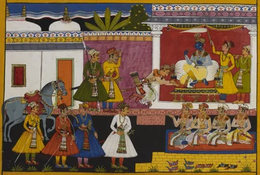 Śatrughna rend visite à Rāma, qui lui permet de rester une semaine en raison de ses fonctions.