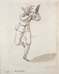 Un homme avec des castagnettes et des cloches