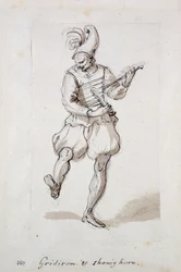 Homme avec grille et chausse-pied