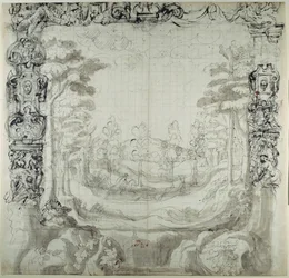 Proscenium et scène de chasse