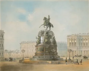 Le monument équestre de Nicolas Ier de Russie sur la place Saint-Isaac à Saint-Pétersbourg