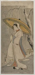 Segawa Kikunojo II en tant que la jeune fille héron (de la série Théâtre Ichimura)