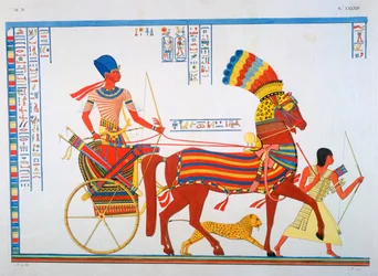 Fresque égyptienne ancienne, 19ème siècle