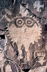 Pétroglyphes Anasazi (art rupestre) gravés au Nouveau-Mexique