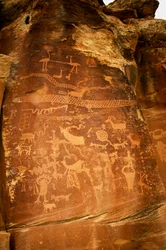 Site de pétroglyphes de la grue du Canada dans le canyon de Nine Mile