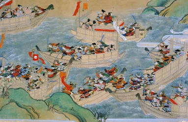 Rouleau de la bataille de Dannoura où le clan Heike combat le clan Genji, 2005