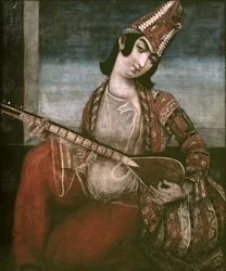 Jeune femme jouant de la guitare