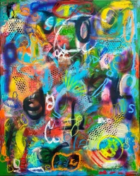 Graffiti abstrait et coloré