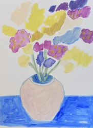 Vase à fleurs coloré