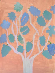 Arbre peint aux couleurs vives