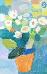 Fleurs en pot aux couleurs vives