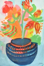 Fleurs abstraites aux couleurs vives