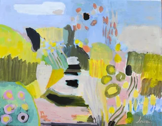 Paysage abstrait aux couleurs vives