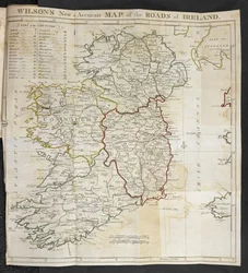 Carte des routes en Irlande, de 