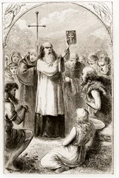 Saint Patrick montrant au peuple d
