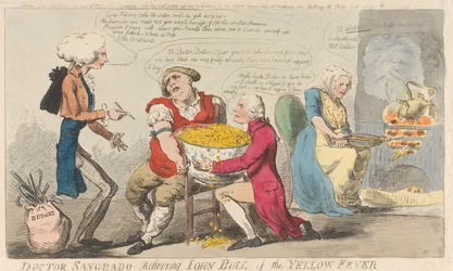 Doktor Sangrado befreit John Bull vom Gelbfieber