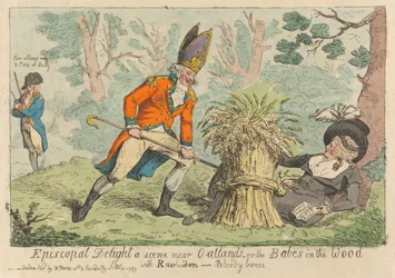 Episcopal Delight eine Szene in der Nähe von Oatlands, oder Die Babys im Wald, mit Rawheadon - Bloody Bones (aus: Karikatur, Bd. 3)