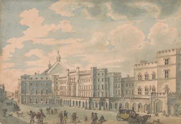 Vue des Chambres des Lords et des Communes depuis Old Palace Yard