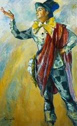 Portrait de Karl Gerhard en Thesbis, debout en pied