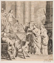 Composition avec des figures en costumes du XVIIe siècle