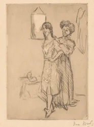 Jeune femme chez la modiste