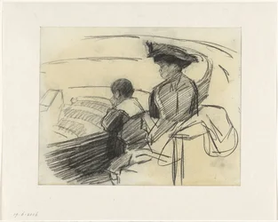 Femme sombre avec son fils au cirque