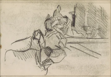 Homme couché, peut-être endormi