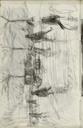 Figures marchant et un carrosse