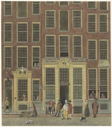 La librairie et le bureau de loterie de Jan de Groot dans la Kalverstraat à Amsterdam