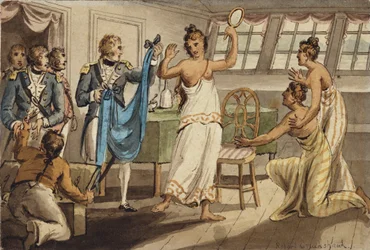 Otahitiano, illustration de "Les Voyages du Capitaine Cook"