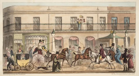La Grande Rue, Cheltenham, de The English Spy, pub. 1824