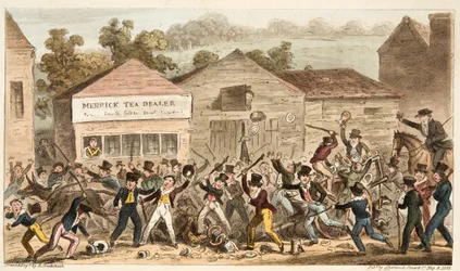 La Rangée de Théière à Harrow, ou la Bataille de Hog Lane, de The English Spy