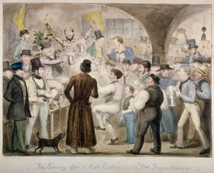 Le soir après une élection simulée à la prison de la Fleet, juin 1835